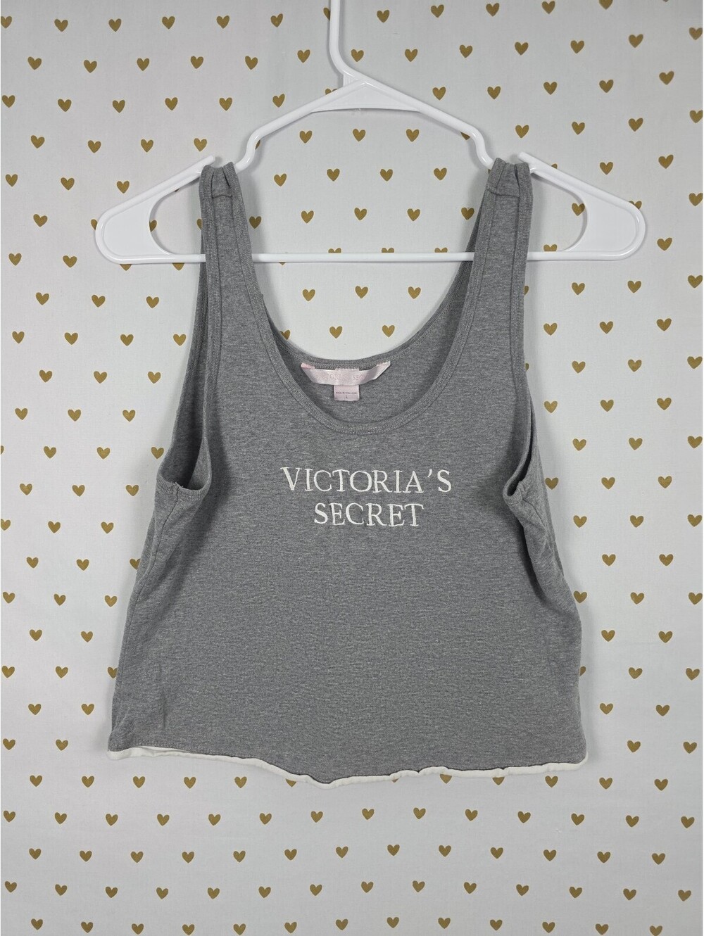 Victorias Secret Vintage Cotton y2k '00 Embroidered Tank Top LARGE